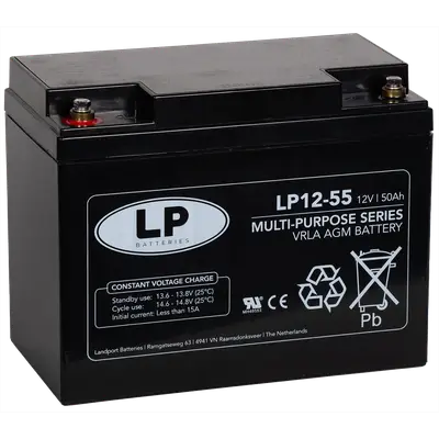 LP Batteries LP Multipurpose AGM accu 12V 52,6Ah - VRLA LP12055 T6