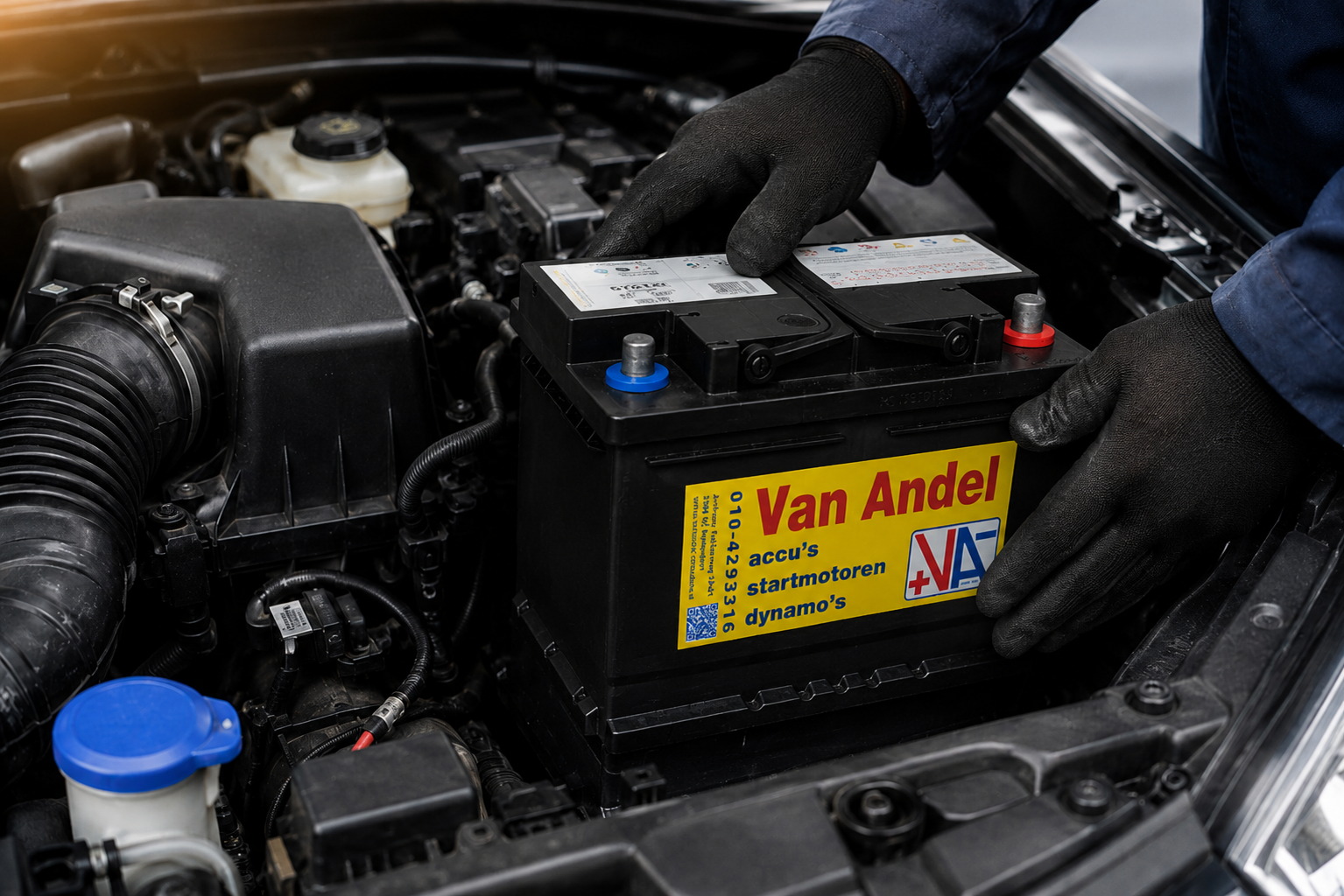 Tekenen voor het vervangen van de autoaccu